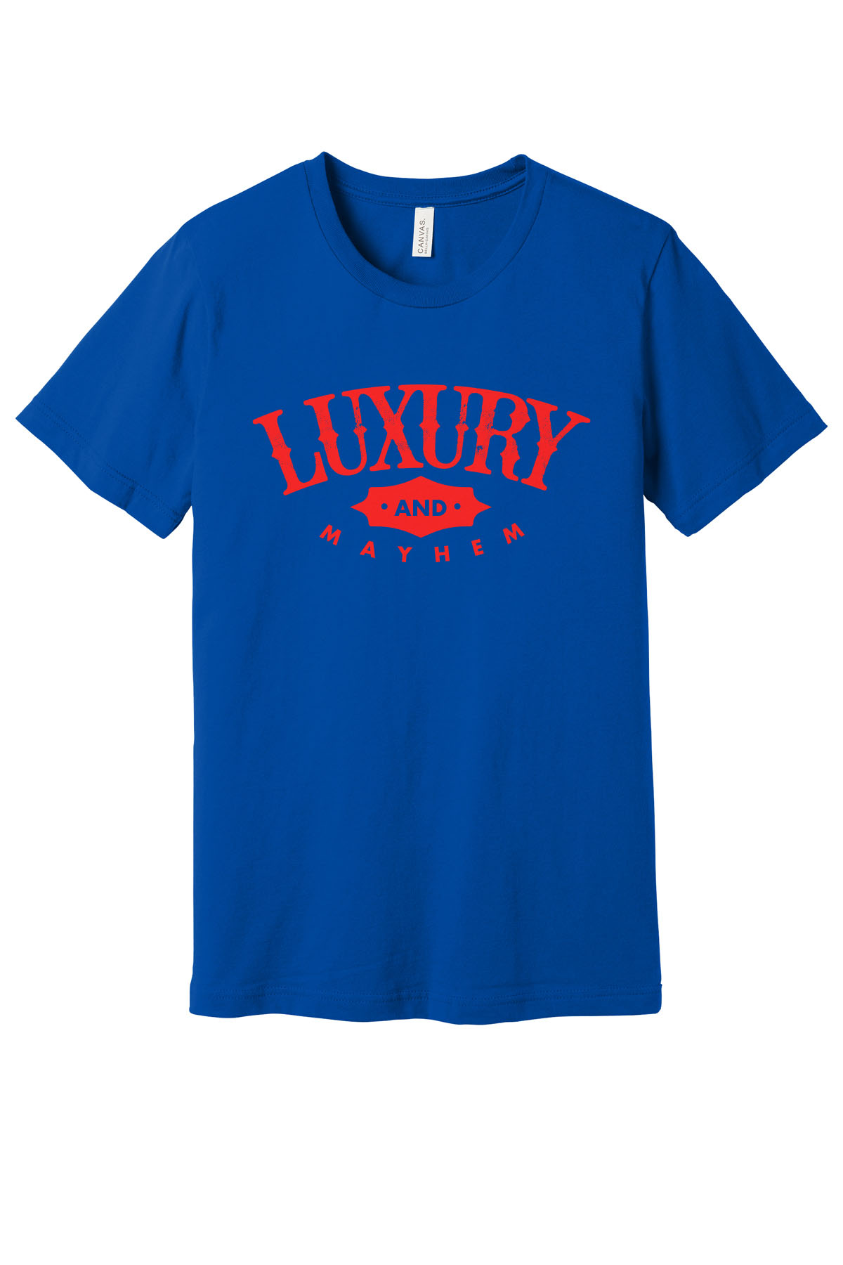 Blue w/ Red Lettering
