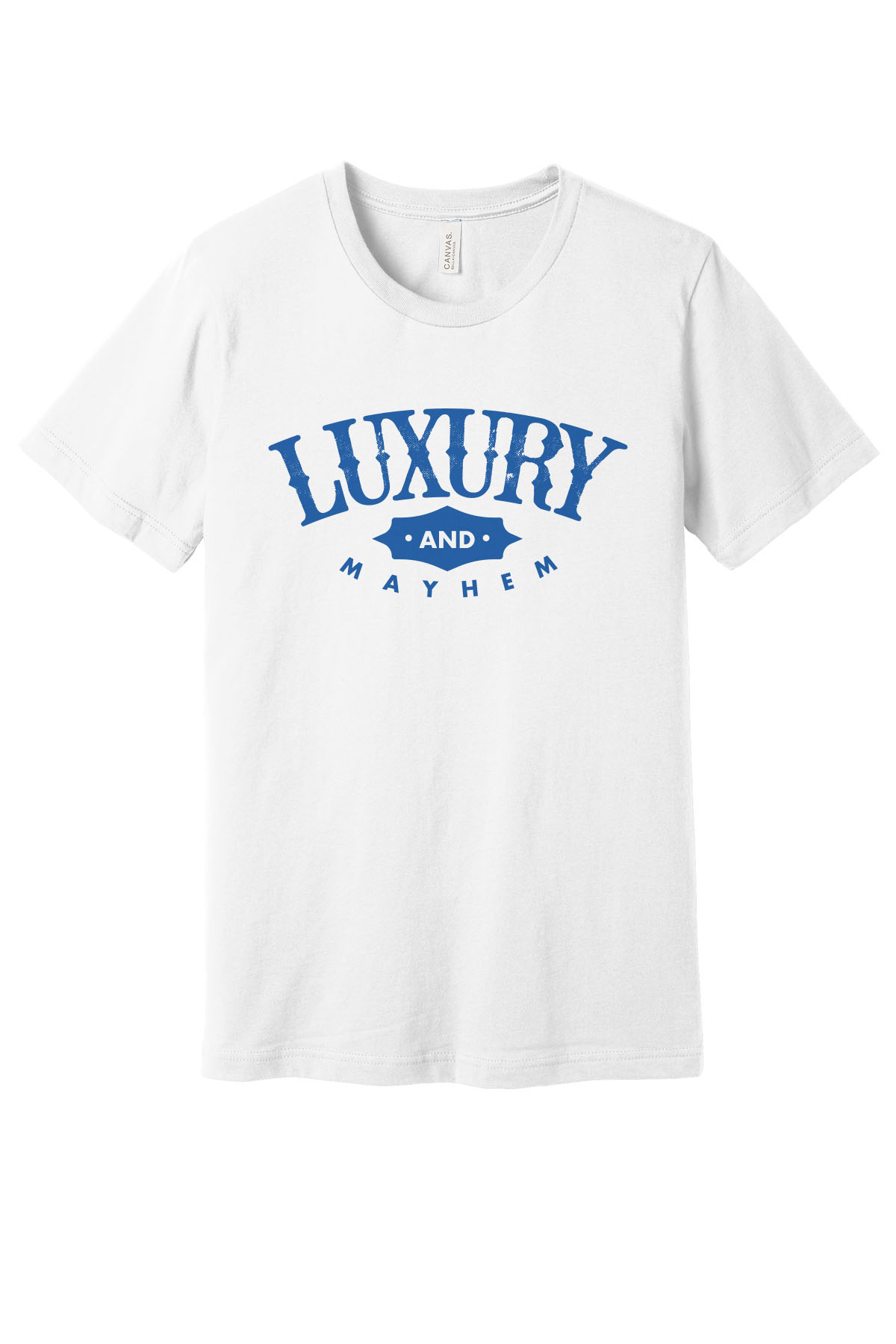 White w/ Blue Lettering