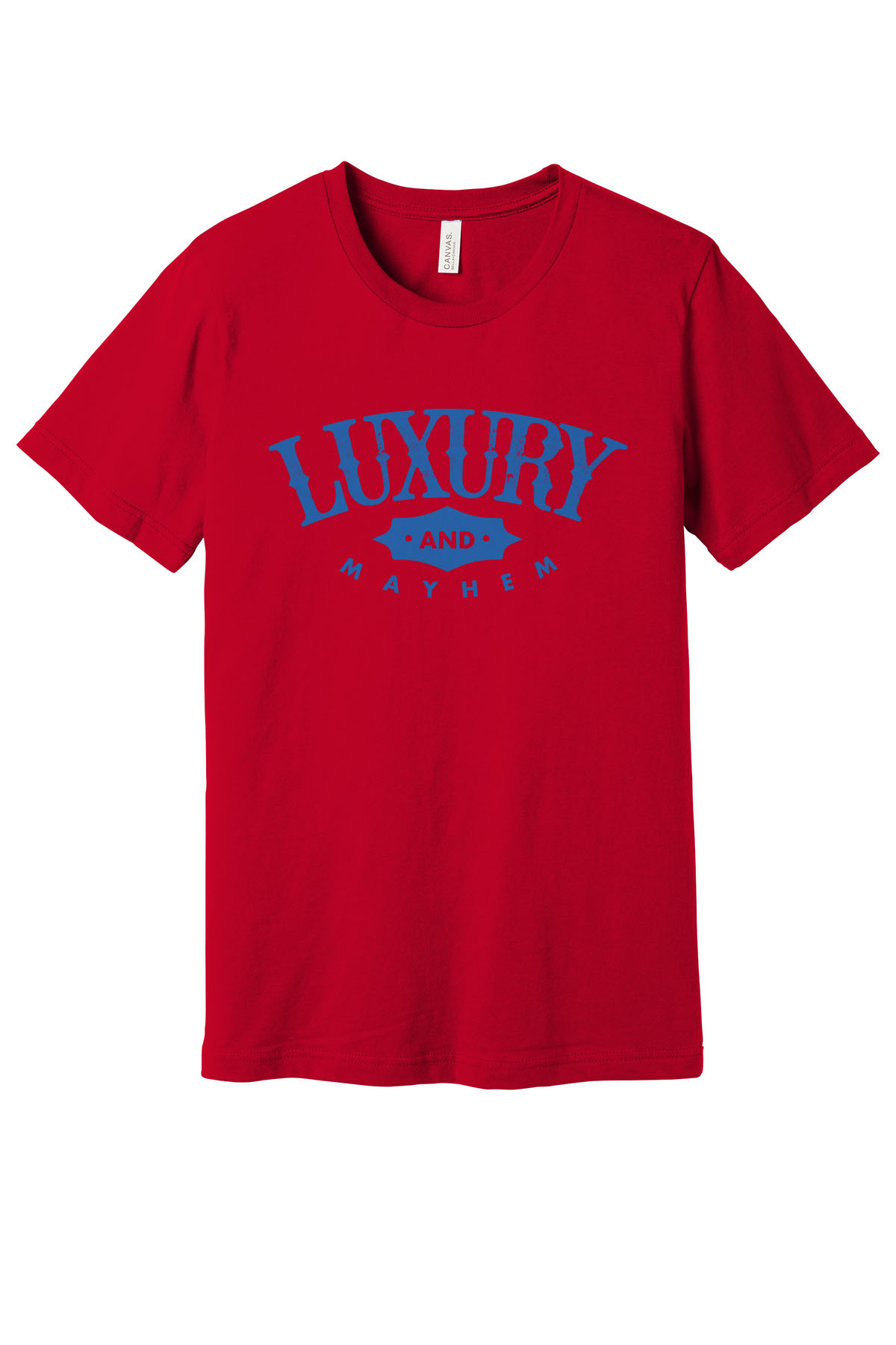 Red w/ Blue Lettering