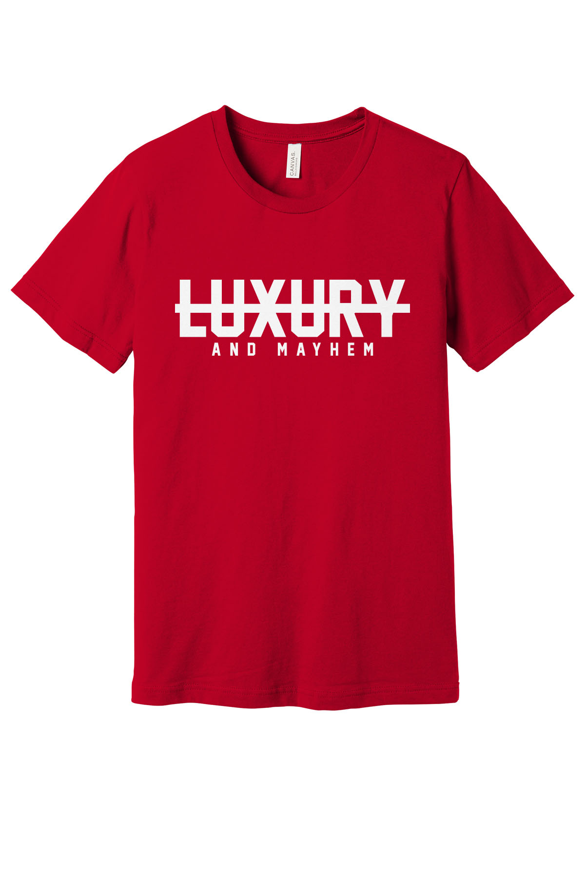 Red with White Lettering