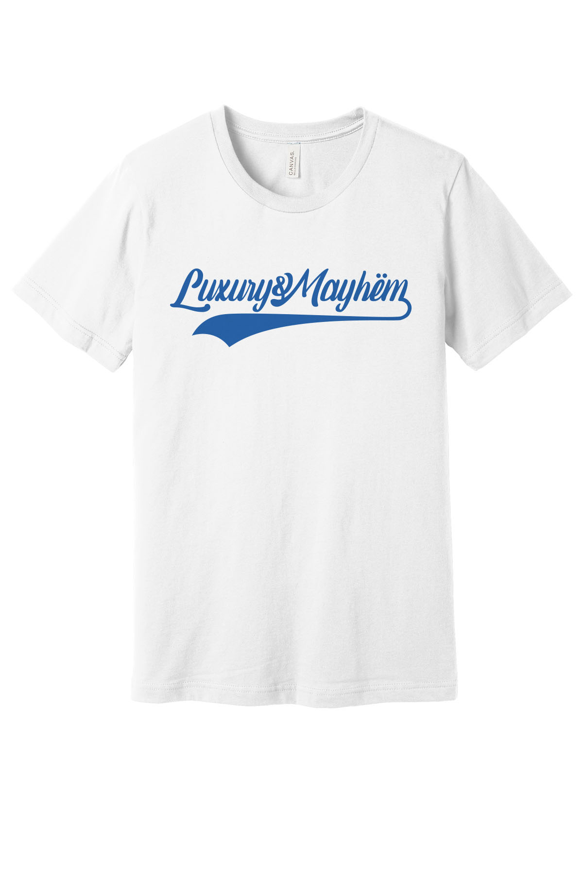 White w/ Blue Lettering