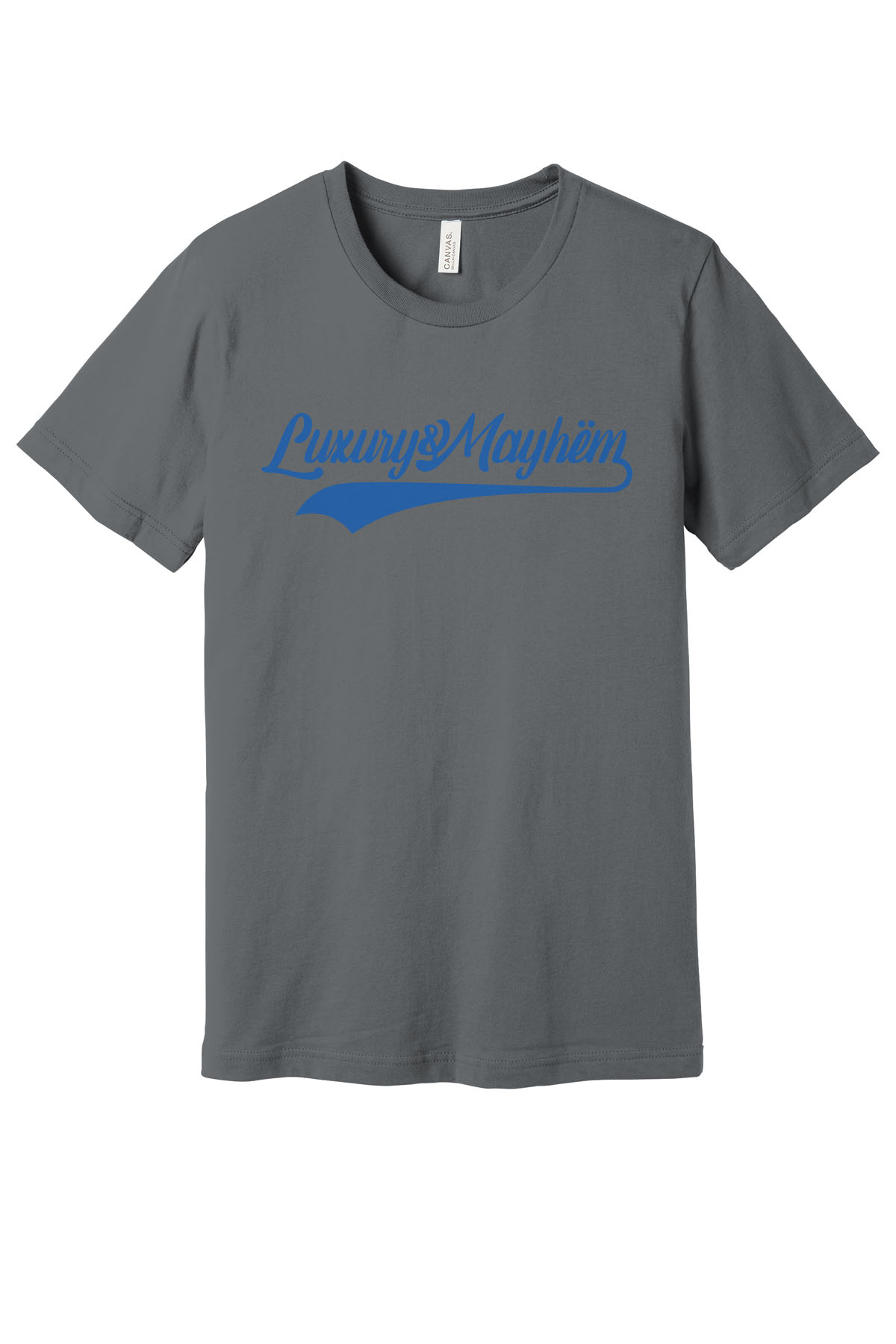 Asphalt w/ Blue Lettering