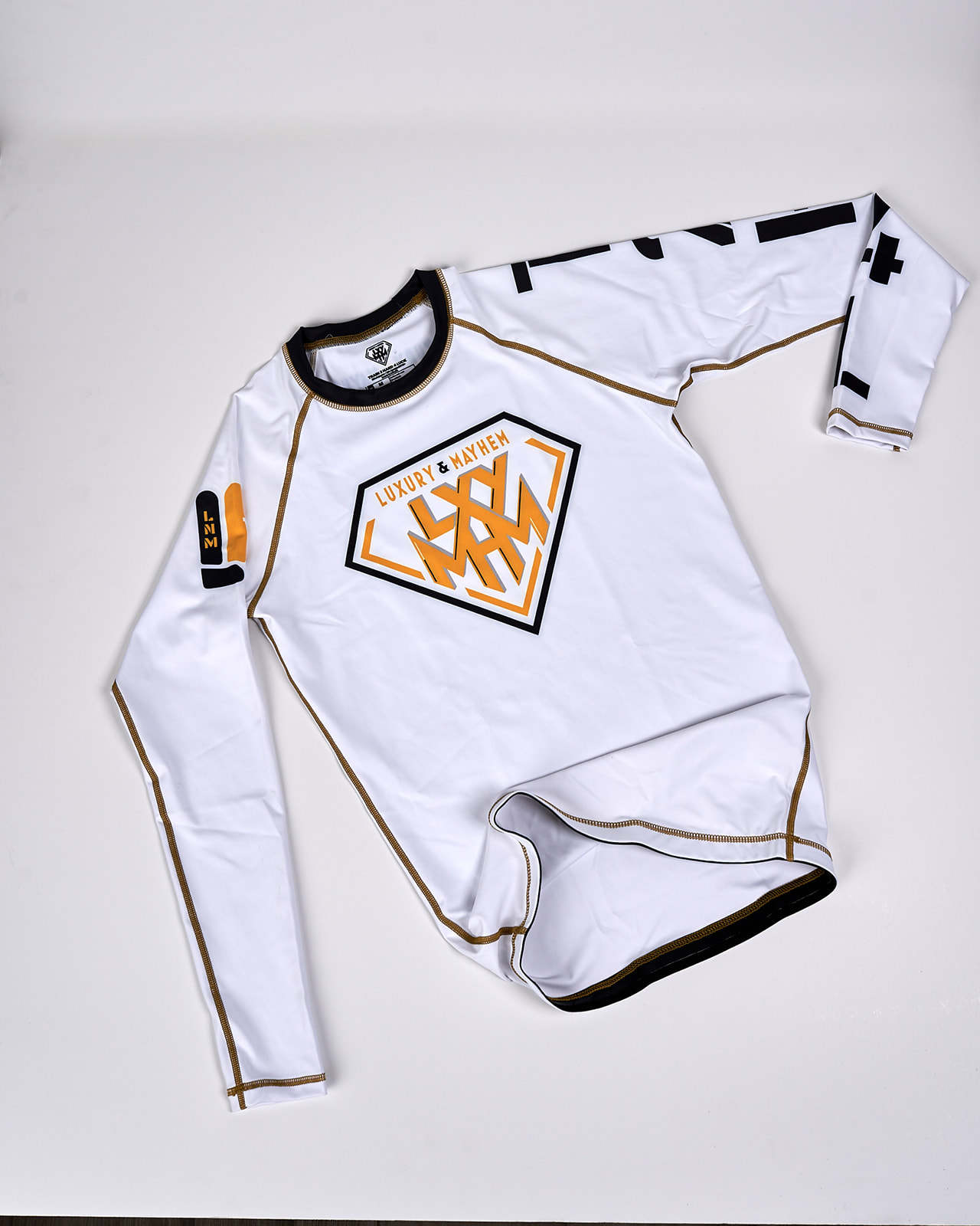Luxury & Mayhem Diamond Rashguard White & Gold